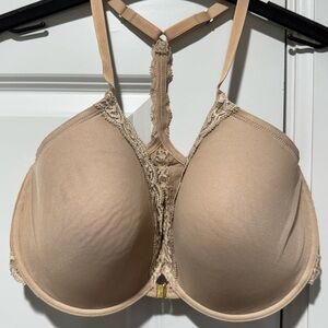 Elegant Natori Tan Lace-Trimmed Bra